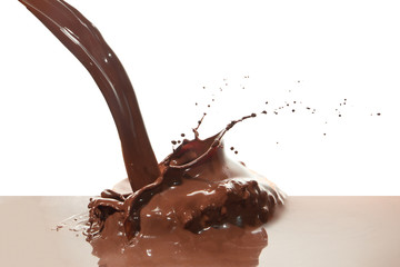 pouring chocolate