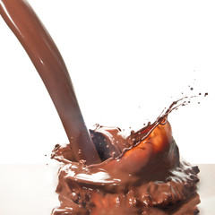 pouring chocolate
