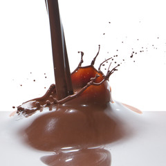 pouring chocolate