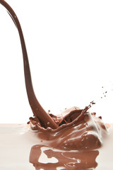 pouring chocolate