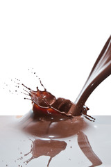 pouring chocolate