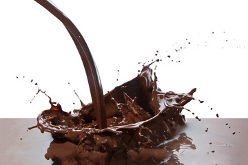 pouring chocolate