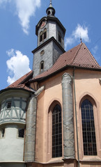 Fototapeta na wymiar Kościół w Marbach w okresie letnim