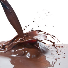 pouring chocolate
