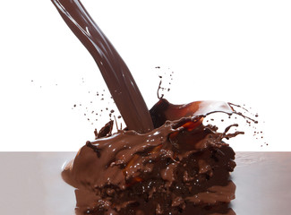 pouring chocolate