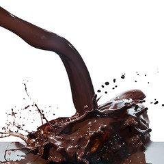 pouring chocolate