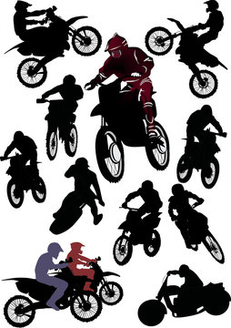 collection of racer silhouettes