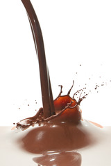 pouring chocolate