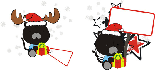 panther baby cartoon xmas sticker