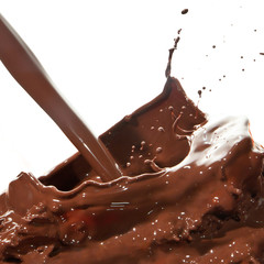 pouring chocolate