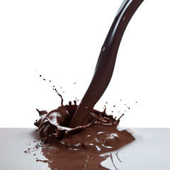 pouring chocolate