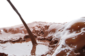 pouring chocolate