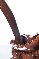 pouring chocolate