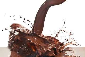 pouring chocolate