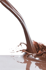 pouring chocolate