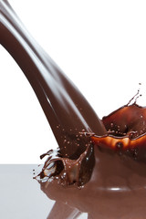 pouring chocolate