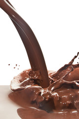 pouring chocolate