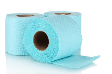 rolls of toilet paper isolated on white