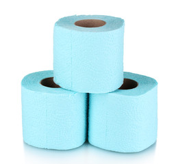 rolls of toilet paper isolated on white
