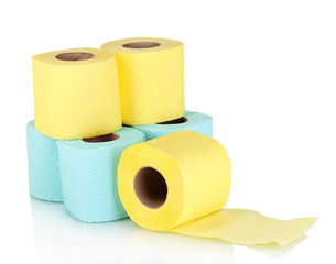 rolls of toilet paper isolated on white