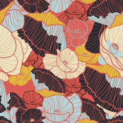 Pattern with poppies