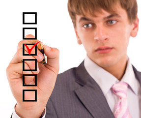 Business man choosing one of the options