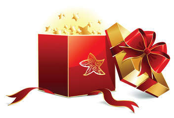 open holiday and christmas box
