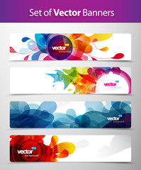 Set of abstract colorful web headers.