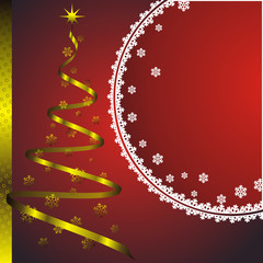 new year card with golden fir