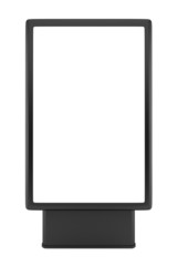 blank black advertising billboard isolated on white background