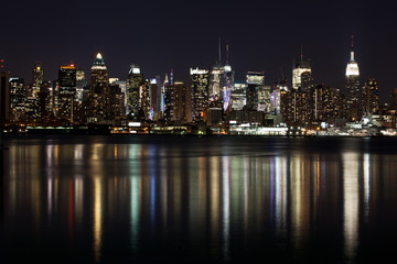 Fototapeta na wymiar Midtown (West Side) Manhattan nocą.