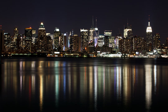 Fototapeta Midtown (West Side) Manhattan at night.