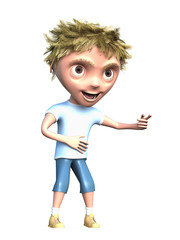 Laughing cg boy isolated