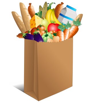 Sacchetto Spesa Cibo Alimentari-Shopping Paper Bag Food
