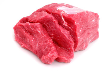 Cut of  beef steak on white. Isolated.