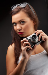 Woman with camera