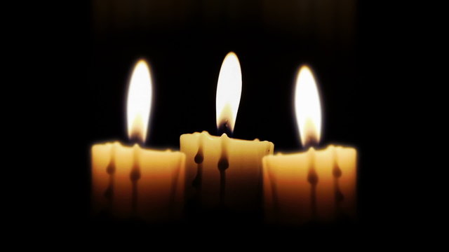 Candles in the night, close up