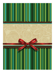Vector green christmas card with ornament
