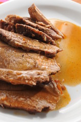 Schweinebraten in Scheiben geschnitten