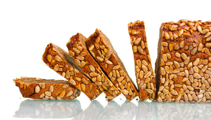 delicious sliced ​​rye bread with sunflower seeds