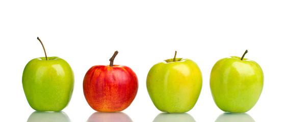 juicy sweet apples isolated on white