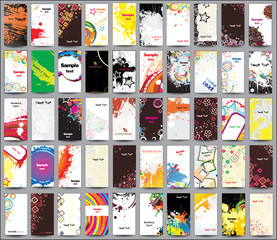 Collection vertical cards on different topics