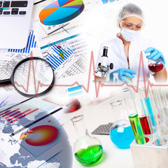 Fototapeta premium Medicine science and business collage