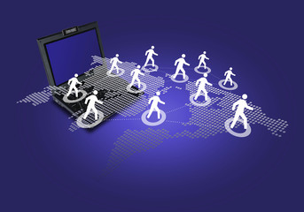 Laptop computer with symbols communication