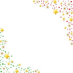 FOND COINS ETOILES OR ROUGE VERT