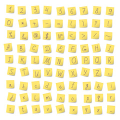 Alphabet from stickers
