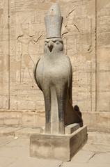 Horus statue at the Temple of Edfu in Egypt