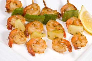 Prawn kebabs