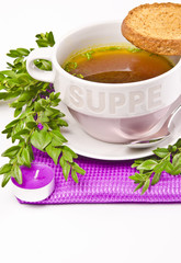 Rinderbrühe mit Zwieback