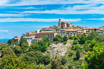 View of Poggio, Marciana, Elba island, Italy. - obrazy, fototapety, plakaty